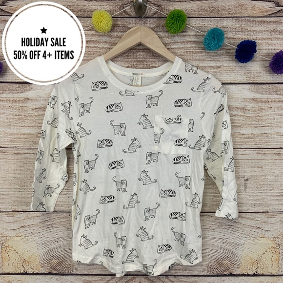 Forever 21 Other - NWT Girls Forever21 3/4 Sleeve Cat Print Top